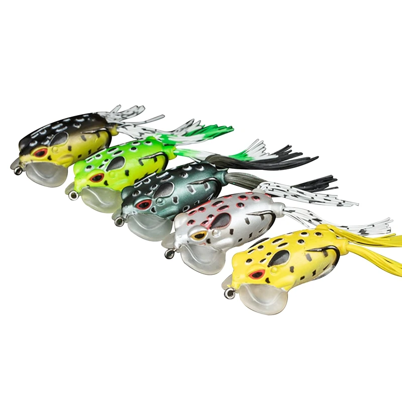 

Topwater Fishing Frog Lure Floating Weedless Toad Soft Bait For Bass Salmon Trout Catfish Freshwater Saltwater Fishing