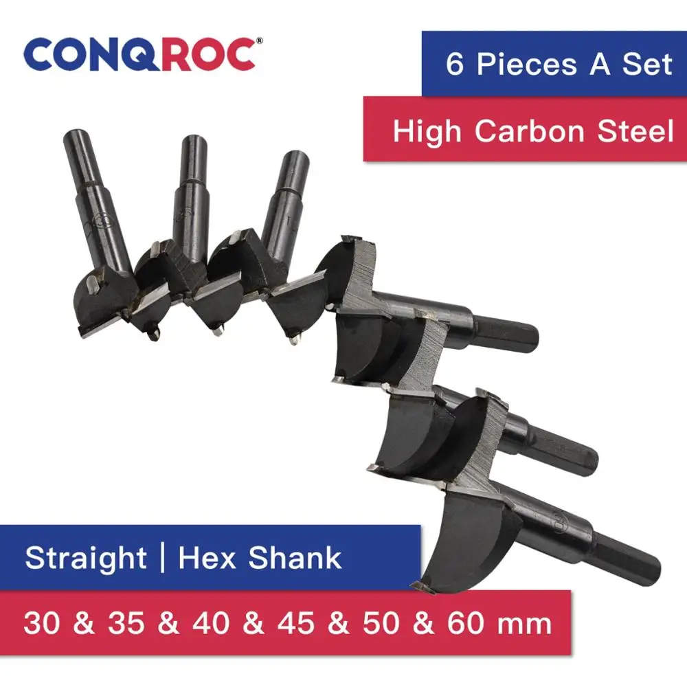 Набор сверл Forstner комплект из 6 насадок для дрели диаметр 30 мм 35 40 45 50 60 мм|Сверла| |