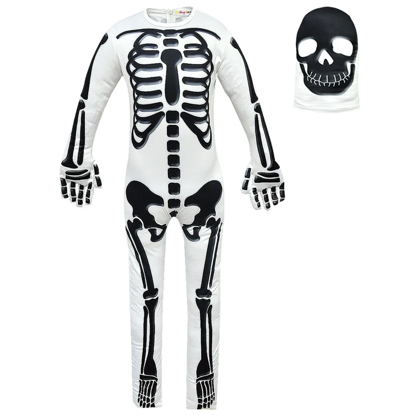Ужасный Череп костюмы на Хэллоуин для детей комбинезон Zentai вечерние НКИ косплея