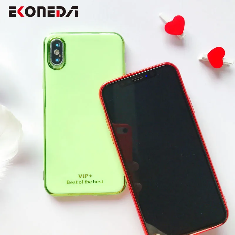 EKONEDA Карамельный цвет гальванический чехол для iPhone 7 Чехол Силиконовый мягкий XR X