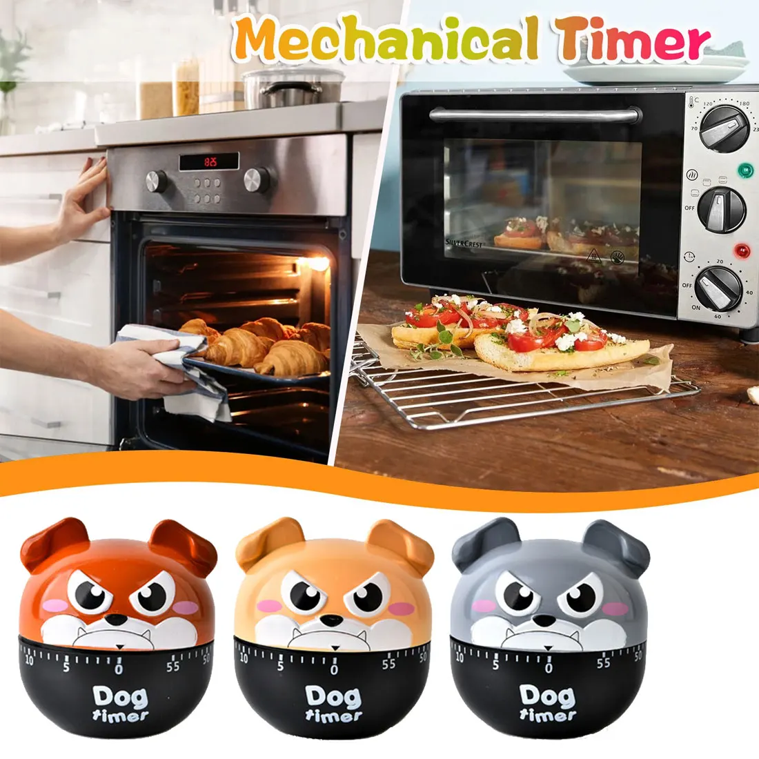 

Timer Digital Kitchen Countdown Clock Cute Animal Clock Countdown Mechanical Alarm Clock for Home Cooking Baking Kitchen Tools