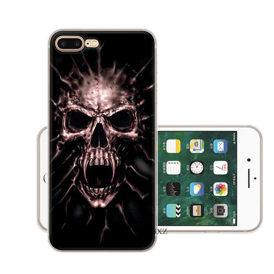 Чехол Desxz Horror Skull для iPhone 7 8 6 6s Plus X XR XS Max 5 5S SE защитный чехол |