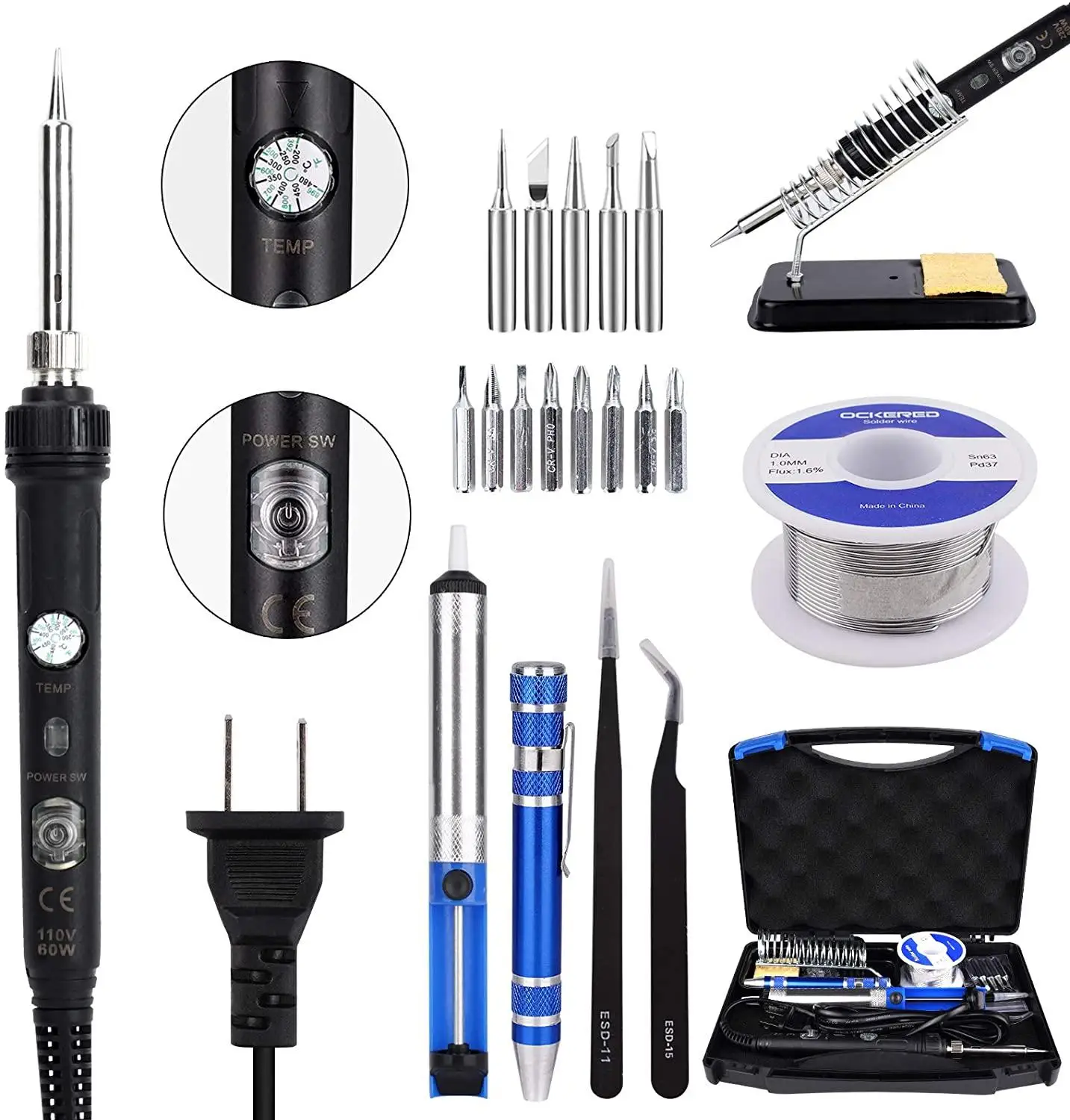 Паяльник с цифровым дисплеем 80 Вт ЖК-термостат набор для электрического