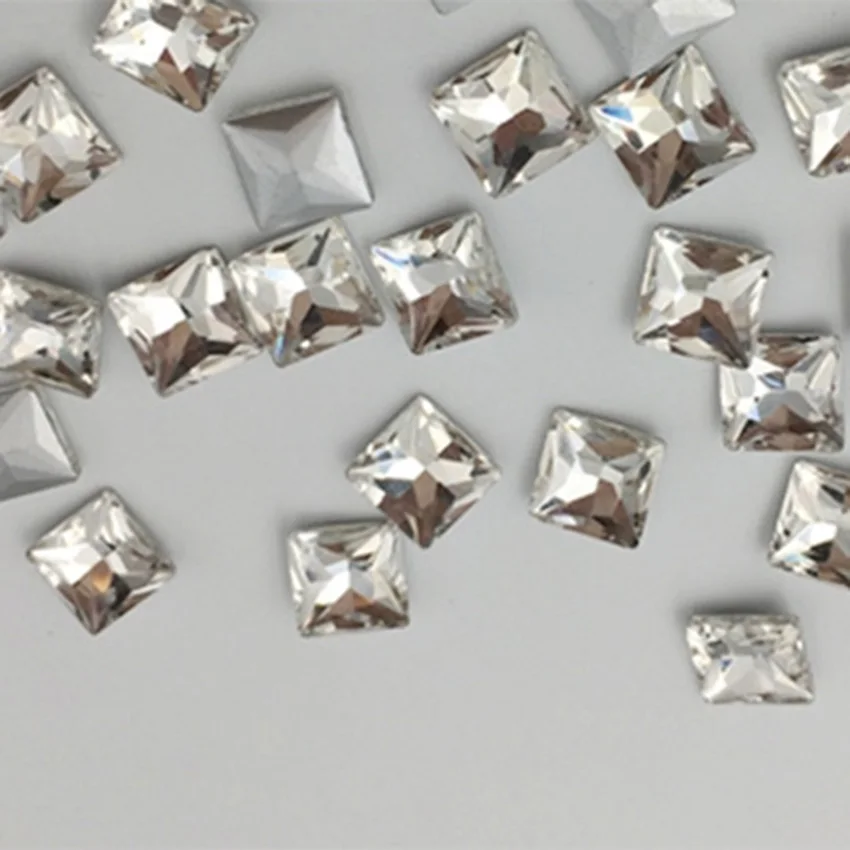 3D стеклянные прозрачные стразы с заостренным концом для дизайна ногтей