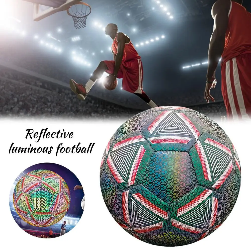 

Soccer Ball Reflective Soccer Ball Glow In The Dark Football Size 4 Size 5 Soccer Ball Luminous Light Up Football Special S