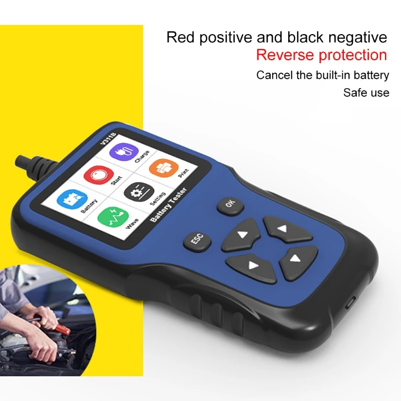 

311B 12V Battery Tester Analyzer 100-2000 CCA Car Quick Cranking Battery Tester R9JF