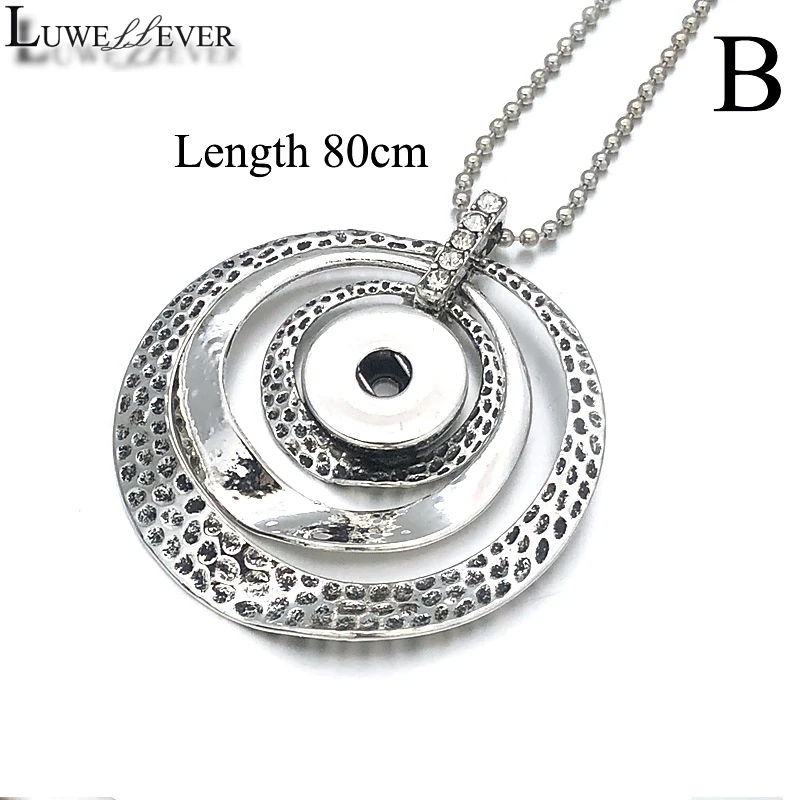 LUWELLEVER Hollow Heart Necklace Interchangeable Ginger 092 Fit 18mm Snap Button Charm Jewelry For Women Gift | Украшения и