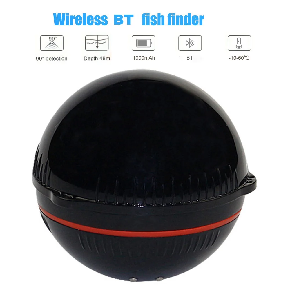 

Wireless Fish Finder Echo Sounder Portable Sonar 48m Smart Bluetooth-Compatible Detector Fishing Compatible with IOS & Android