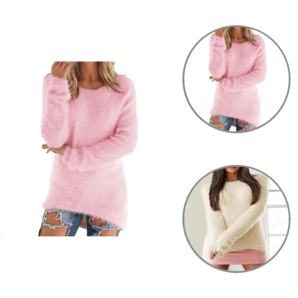 

Knitted Pullover Loose Fit Fluffy Warm Thick Fluffy Sweater Jumper