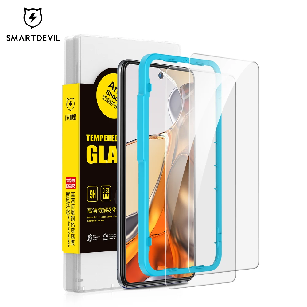 Cristal templado SmartDevil HD para Xiaomi Mi Pro cristal protector de pantalla para Xiaomi instalación fácil 14T 13T 12T