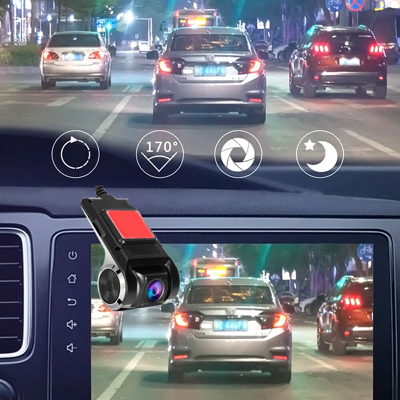 Автомобильный видеорегистратор с камерой ночного видения 1080P угол обзора 170