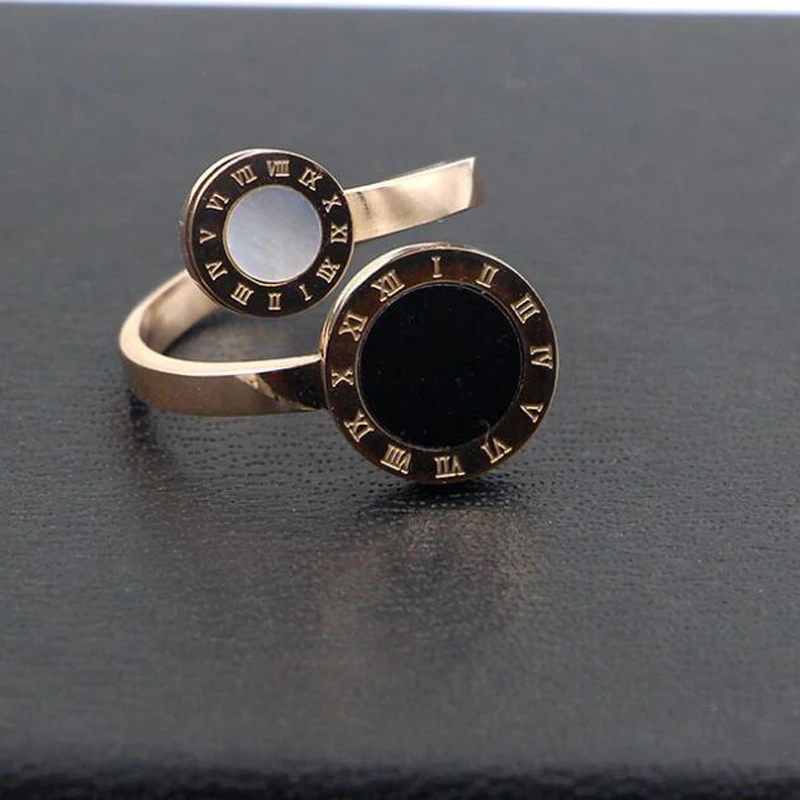 2021 классические римские цифровые черные кольца из титановой стали для женщин