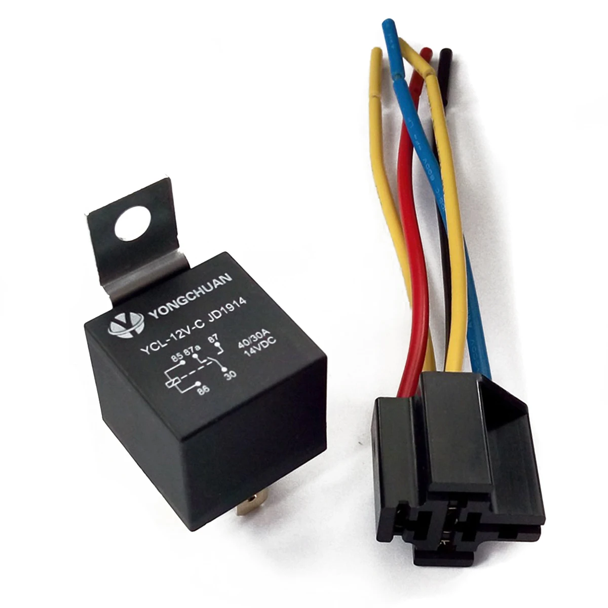 5 Set DC 12V 40A AMP Relay & Socket SPDT Pin Wire YCL-12V-C JD1914 For Auto Car Truck Accessories | Строительство и ремонт