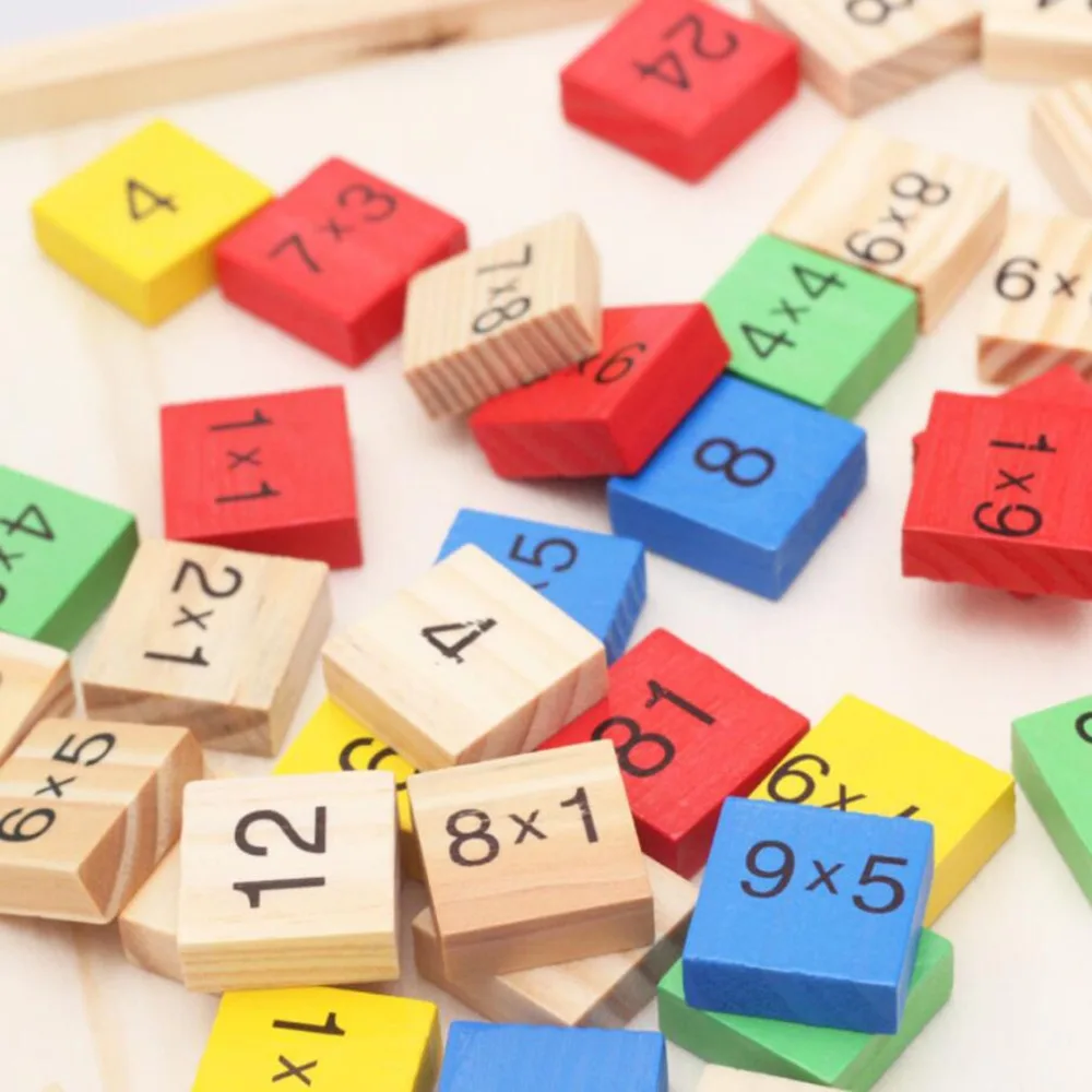 

Math Toy Children Educational Kids Wooden Math Toys Double Sided Multiplication Table Pattern Learning & Education Puzzle Toy