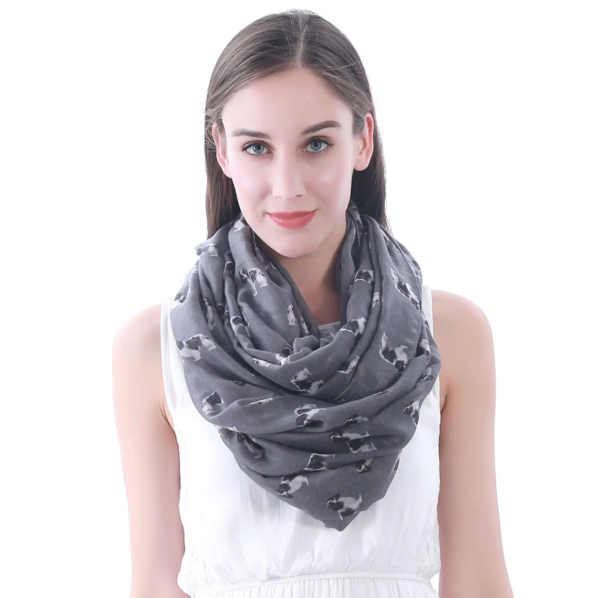 Шарф кавалер Кинг чарльз спаниель с принтом собаки женский шарф труба Infinity Loop