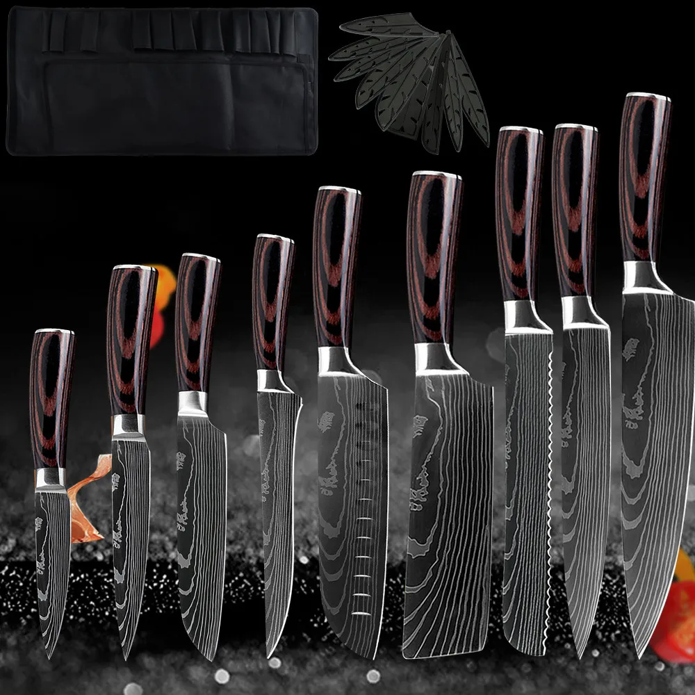 Набор кухонных ножей 7cr1 7 дюймов из нержавеющей стали | Дом и сад