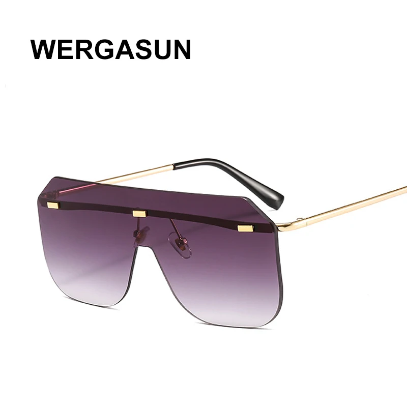 Новинка 2020 квадратные солнцезащитные очки WERGASUN женские трендовые цельные