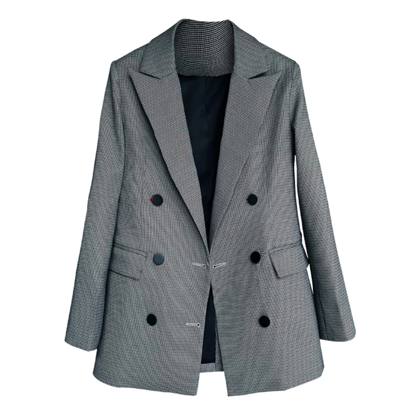 Женский Повседневный офисный пиджак в Корейском стиле блейзер ретро Осень-зима