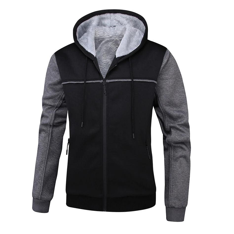 Повседневные мужские куртки флисовые утепленные толстовки Лоскутные