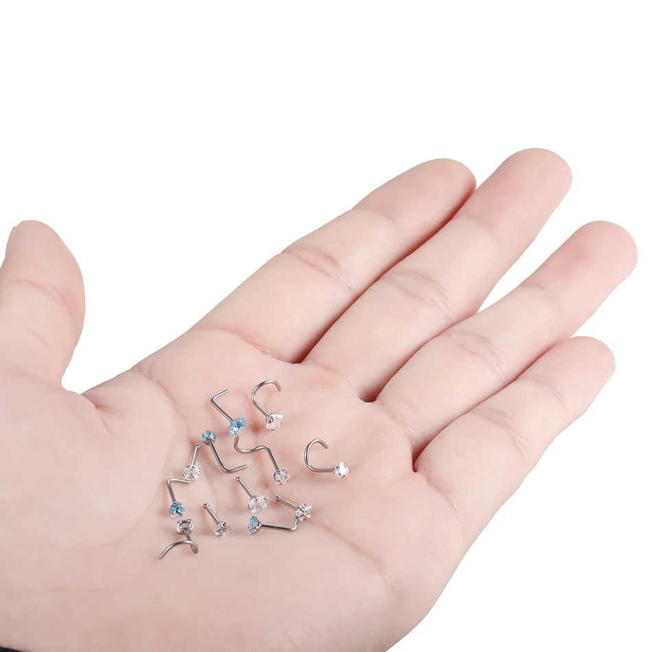 Штифты для носа 1 шт. 20 г хирургические стальные l-образные штифты винты кольца