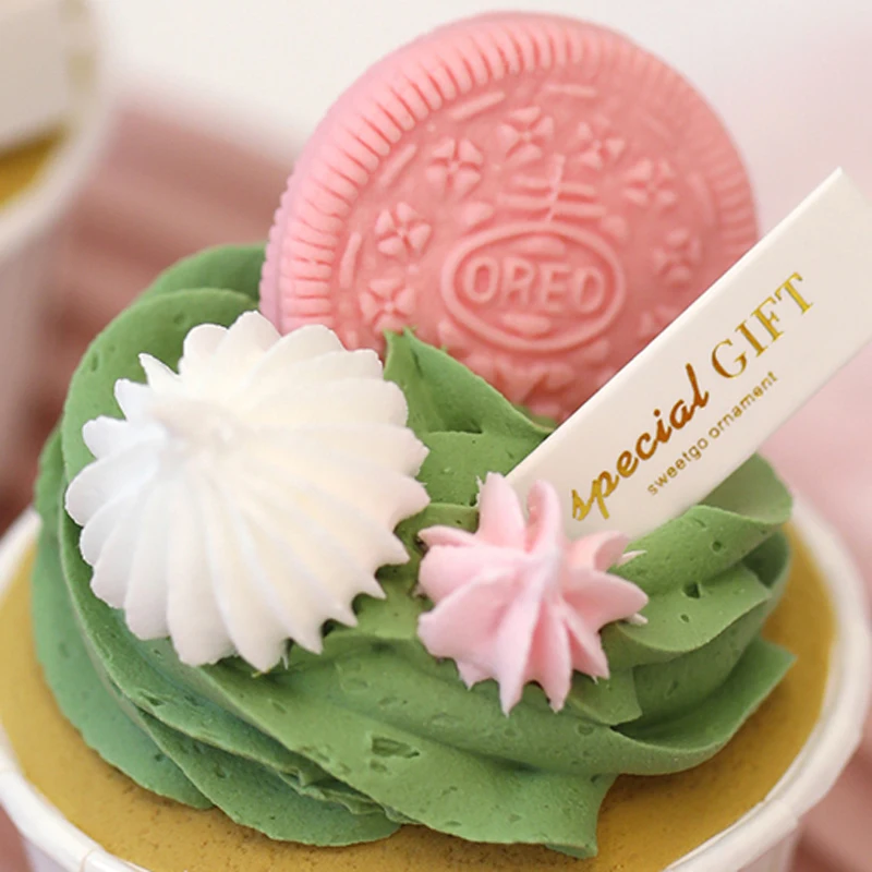 SWEETGO искусственные летние розовые кексы поддельные Oreo торт плесень светильник