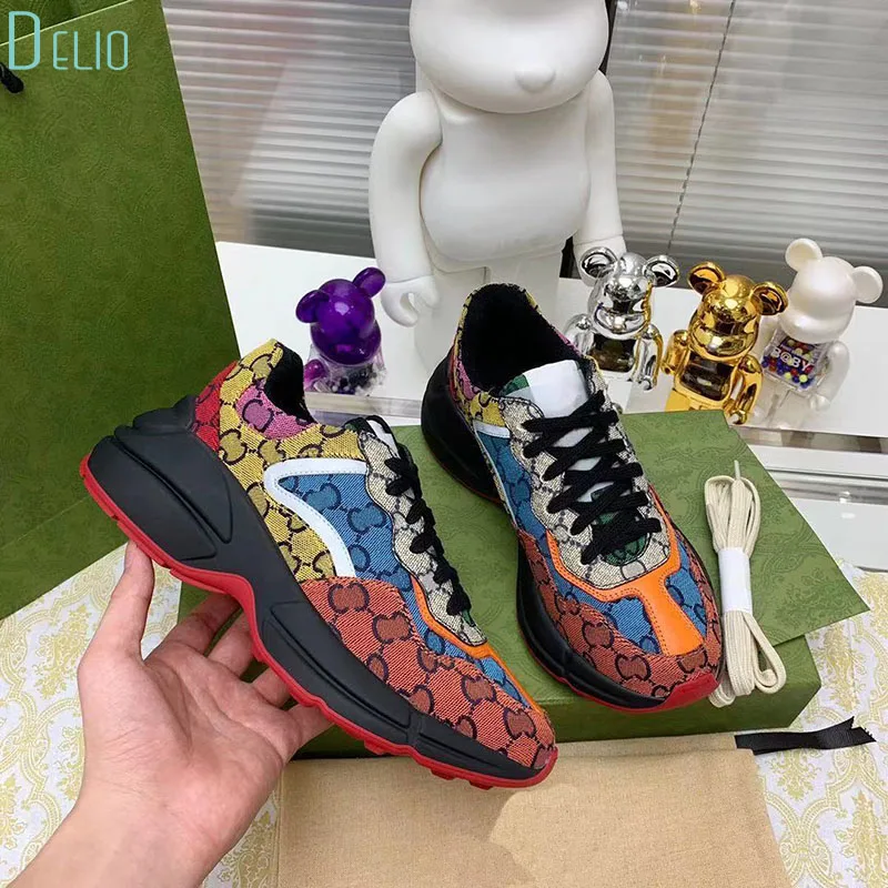 

New Luxury Men's and Women's Daddy Shoes High Quality Casual Shoes Leather Splice Thick Sole Large Size Sneakers Wear and Shock