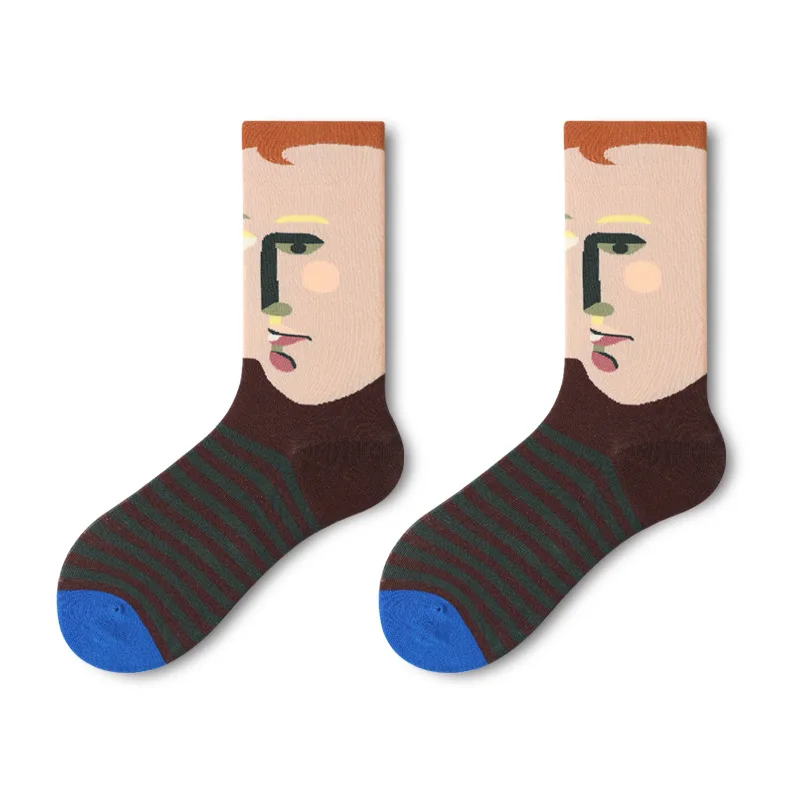 

Women's/Men's trendy tube socks Japanese street graffiti illustration personality color matching artist stocks Korean version