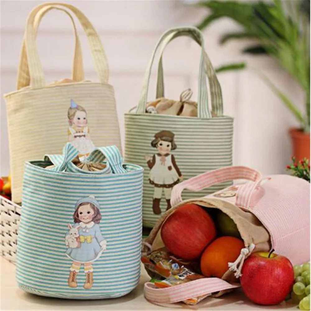 

New Multicolor Cartoon Printing Portable Lunch Bag Thermal Insulated Box Tote Cooler Bag Bento Pouch Lunch Storage Case Lunchzak
