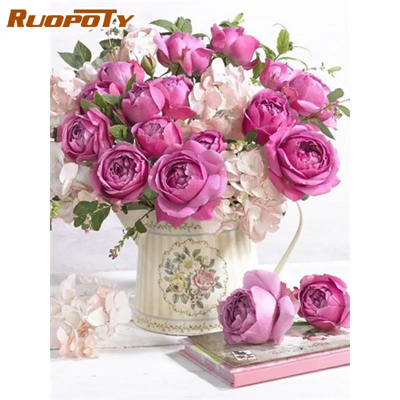 RUOPOTY безрамочные фотообои с фиолетовыми цветами масляные краски уникальный