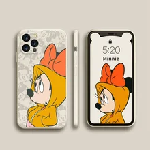 Disney Cartoon Minnie Mouse iPhone Case For 7 8 11 12 Pro MAX XR XS SE Soft Silicone Phone Cover for iPhone Smart Phone