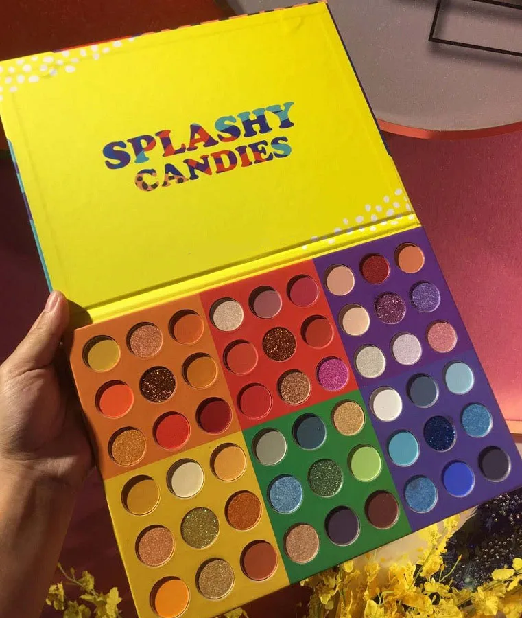 Яркие тени для век макияж 54 Цвета матовые и мерцающие Пудра Палитра Косметика 6