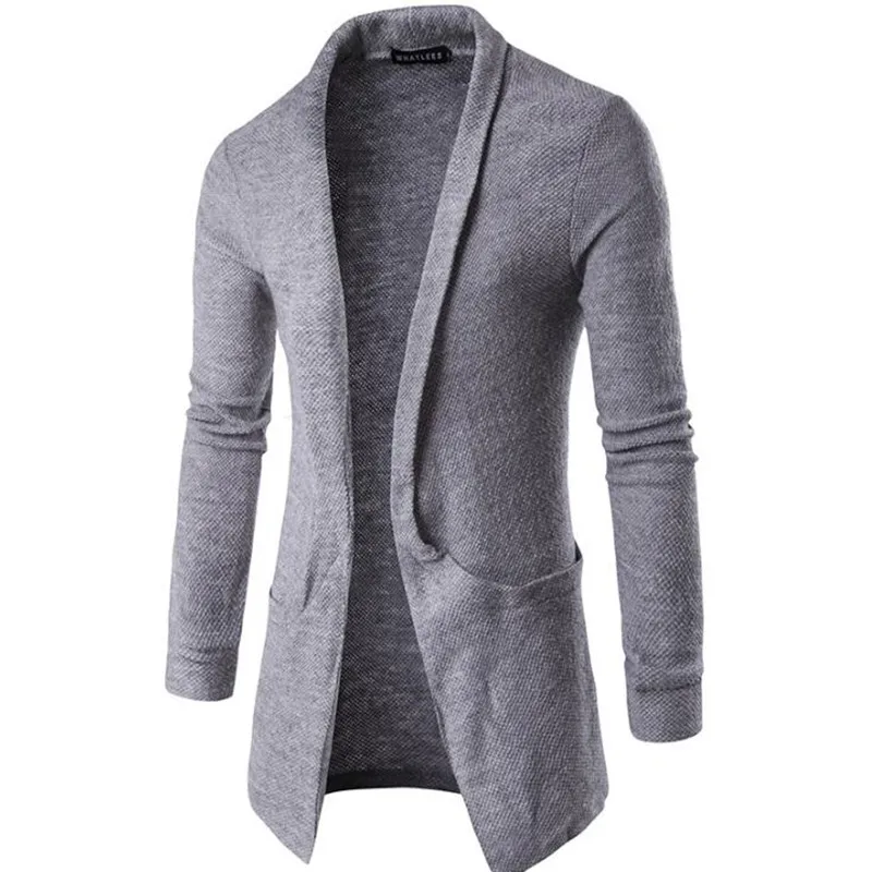

Autumn and winter high quality new fashion long men's cardigan fashion knit warm pocket sweater