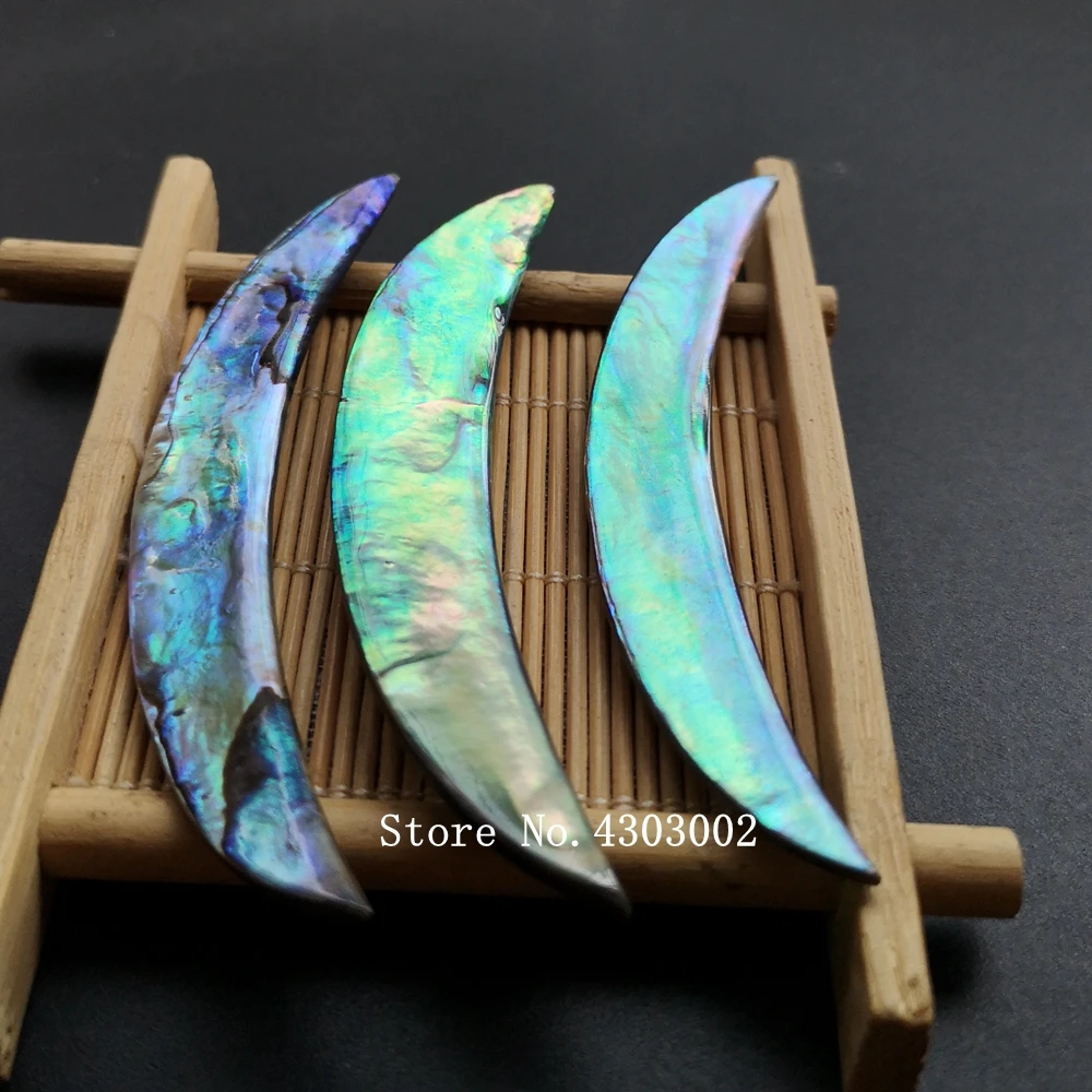 10 шт./лот 70 мм Натуральная длинная Луна Абалон перламутровая раковина для