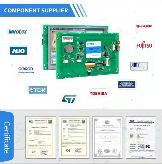 Встроенный Резистивная Сенсорная панель HMI 5 дюймов ЖК-дисплей модуль с