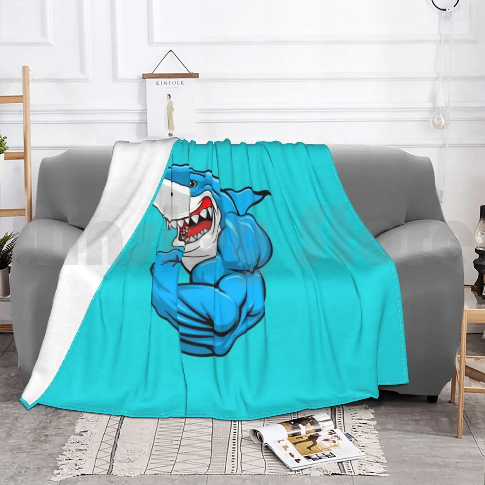 Фото Blanket Fashion Custom Sharks Jaws Ocean Beach Water Fish Nimal Sea Gym Gymnastics Fitness Workout Summer №4