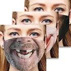 Смешные маски для косплея на Хэллоуин для женщин и мужчин, маска для бороды, зубов и рот, Пыленепроницаемая многоразовая маска для взрослых с улыбкой, маска для велоспорта и активного отдыха
