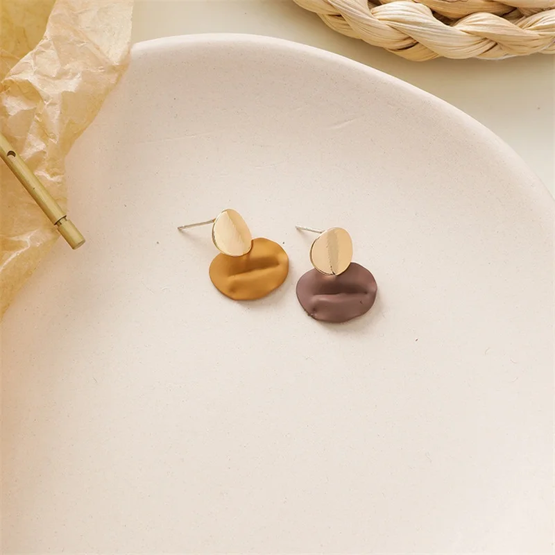 Крупные геометрические круглые серьги в стиле ретро|Серьги-подвески| |