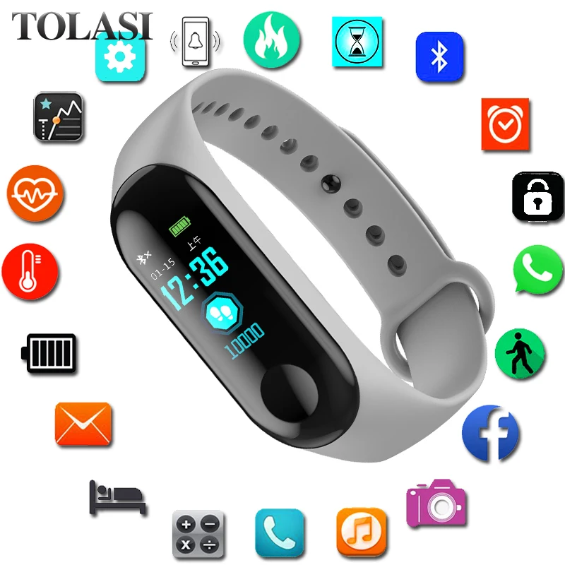 Спортивный Браслет умные часы для женщин и мужчин Android IOS Smartwatch фитнес-трекер
