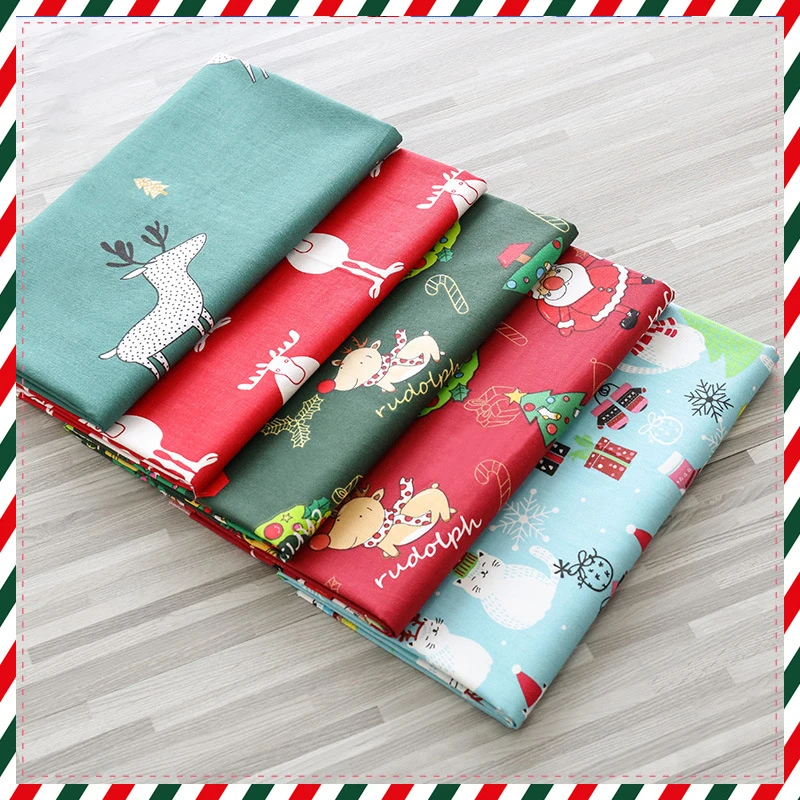 

Cotton Christmas Fabric Per Meter Muslin Squares Furniture Upholstery Decoration For Needlework and Handicrafts All for Sewing