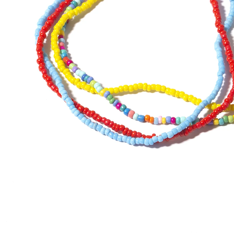 

Bohemian Handmade Rainbow Beads Choker Necklace Women Fashion Jewelry Necklaces Boho Candy Color Bead Satellite Necklace