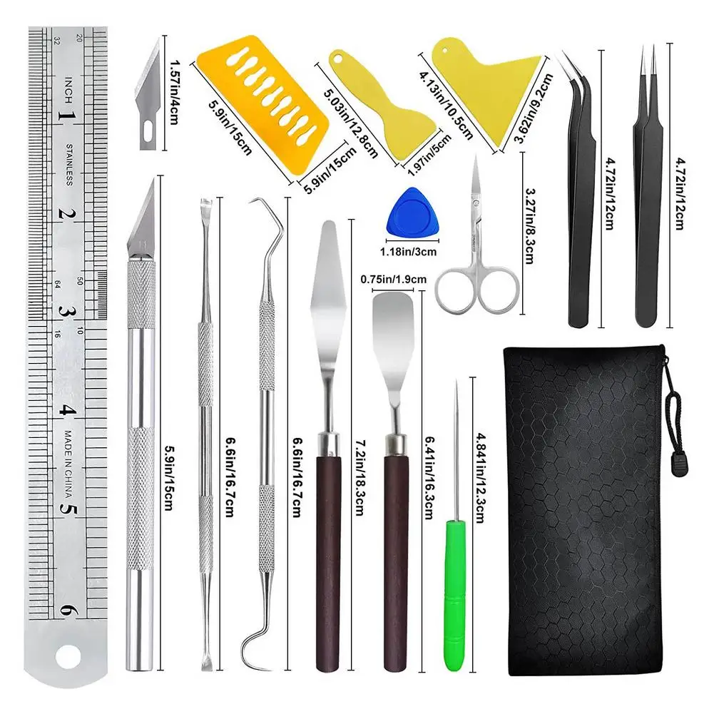 

18PCS DIY Dried Flower Tool Vinyl Sticker Embossing Tool Kit Craft Embossing Dried Flower Tool Set For Weeding Vinyl