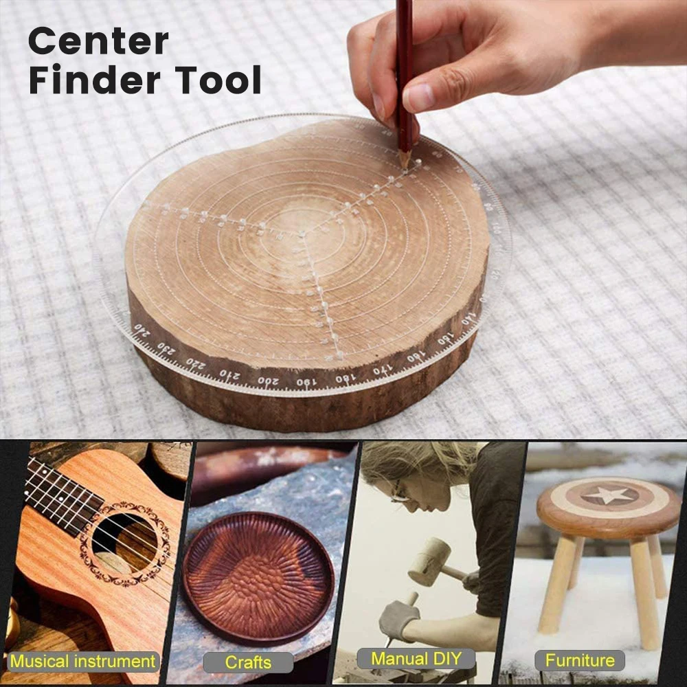 

High Accuracy Center Finder Tool Woodworking Compass for Woodturners Bowls Lathe Work Clear Acrylic Drawing Circles Diameter