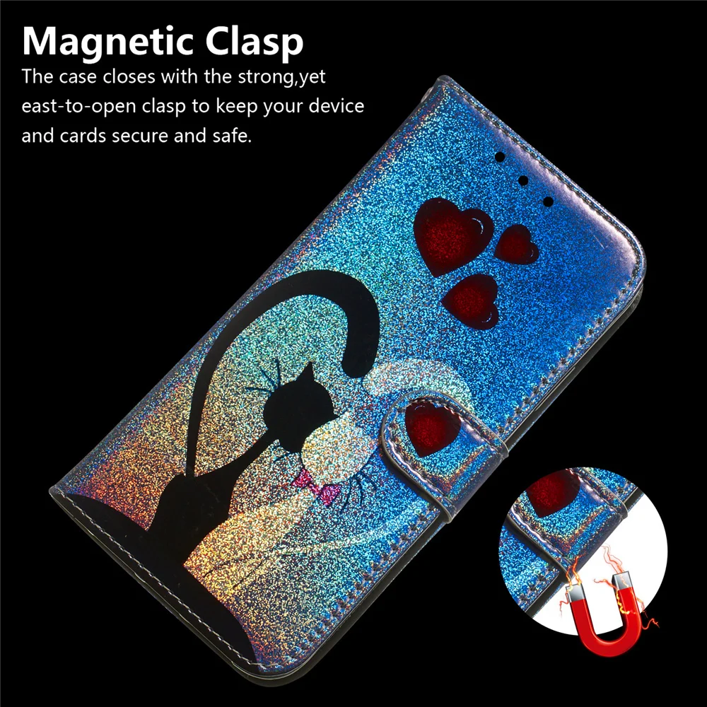 Color drawing Dazzle Flip Wallet Phone Case For Xiaomi 9T CC9 CC9E A3 A2 Lite Redmi 7 7A 6A 6 Pro Y3 K20 Note 7S Cover | Мобильные