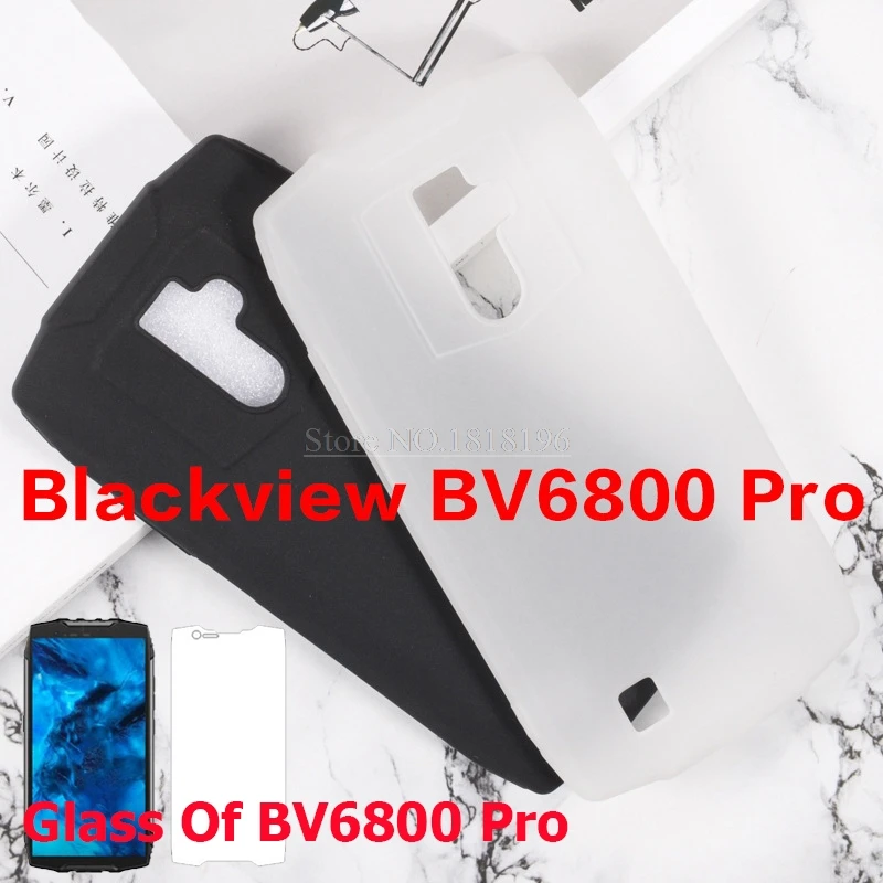 Чехол для Blackview BV6800 Pro Мягкая силиконовая задняя крышка из ТПУ с закаленным