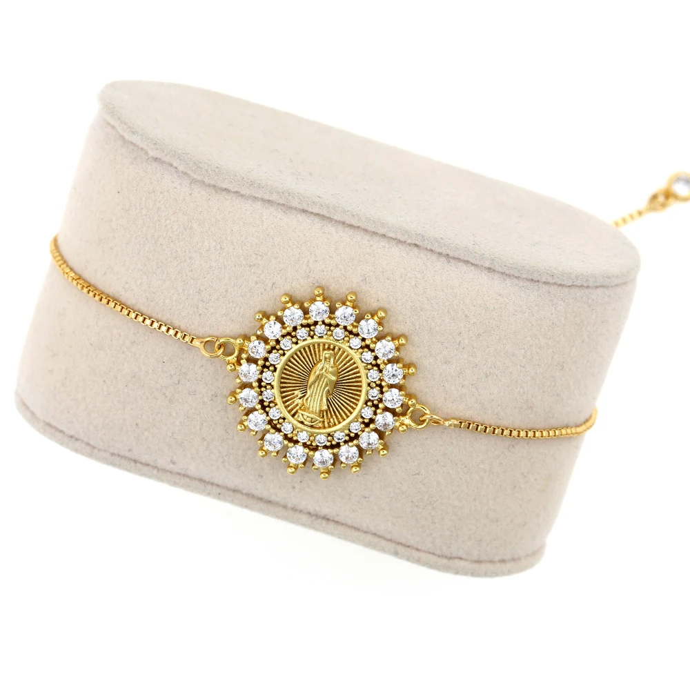 Изысканный винтажный браслет из меди с микро-инкрустированным цирконием Женский