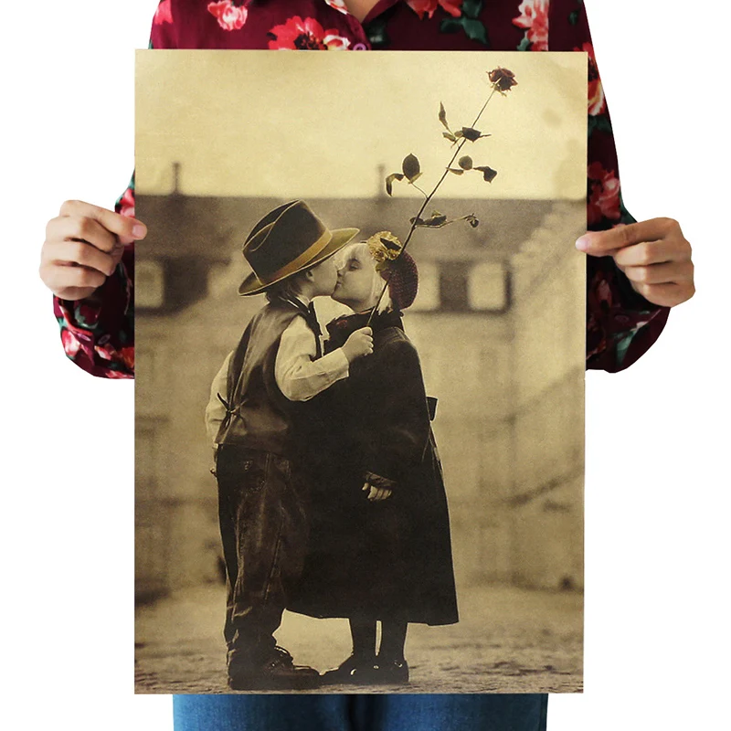 Горячая хорошее детство два детей крафт бумага плакат Декор Искусство Печать