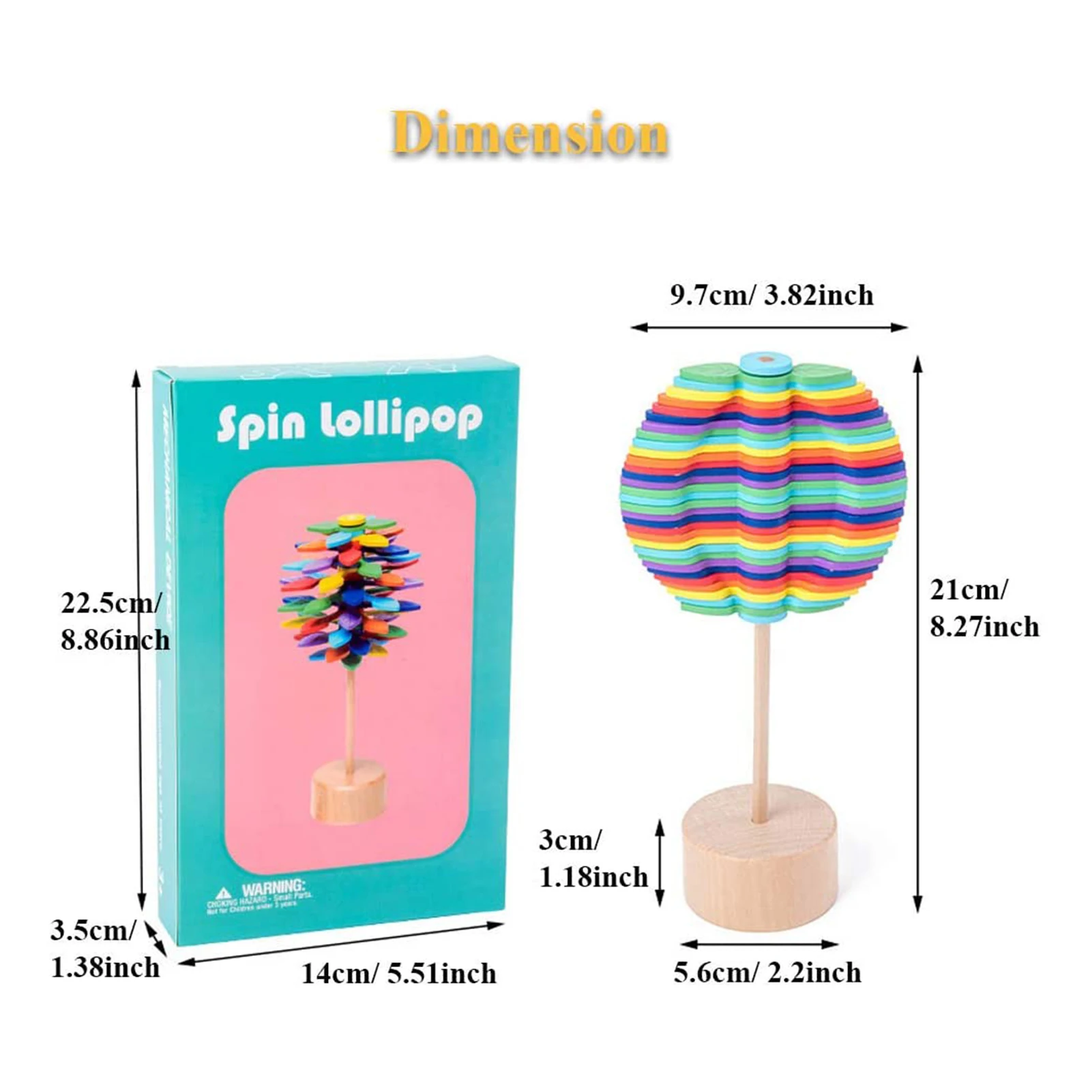 

Wooden Spiral Lollipop Stress Relief Toy Spinning Magic Wand Decompression Kit Kids Pressure Relief Art Decoration Kids Gift