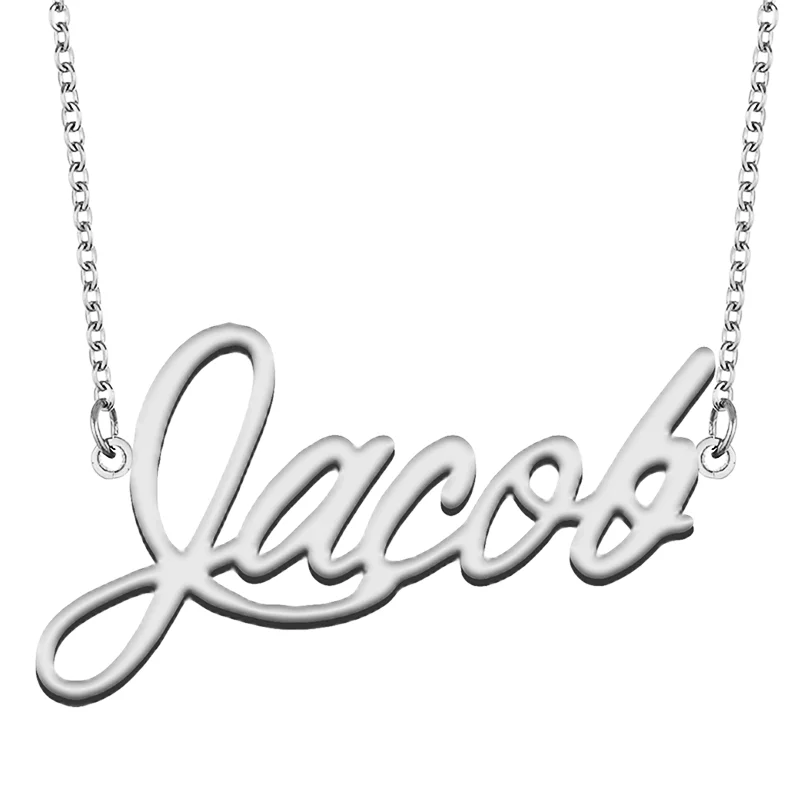Jacob Custom Name Necklace Customized Pendant Choker Personalized Jewelry Gift for Women Girls Friend Christmas Present
