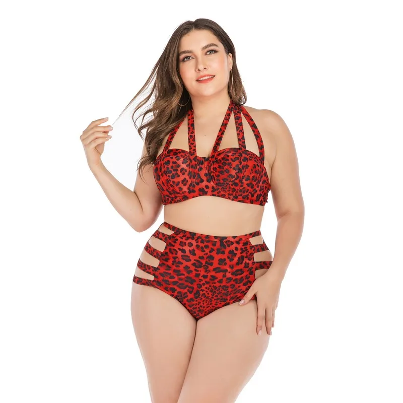 

Biquinis Feminino 2019 Bikinis Mujer Red Leopard Swimsuit Push Up Bikini Plus Size Swimwear Separate Female Bather Badpak Dames