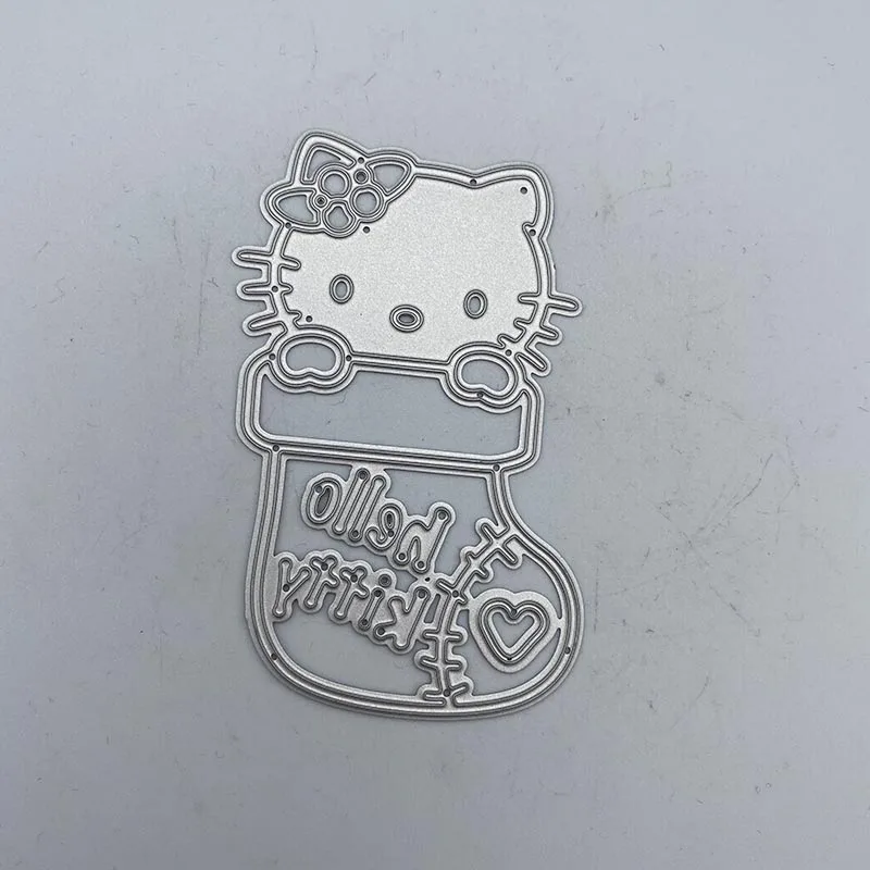 

Metal Cutting Dies Stencil Template Christmas Cat Socks For DIY Scrapbooking Embossing Paper Cards Album Making Craft Dies Cut